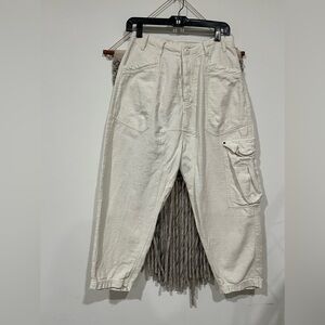 Free People White Cargo pants